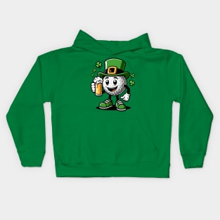 St Patrick's Day Irish Golf Ball Golfing Golfer Kids Hoodie